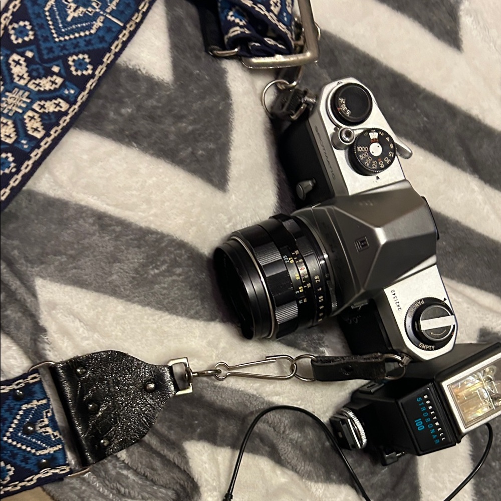 Pentax SLR Camera with Black and Silver Design